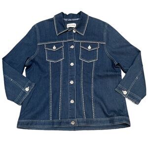 Alfred Dunner Western Denim Jacket Size 16